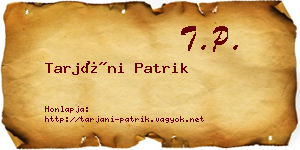 Tarjáni Patrik névjegykártya