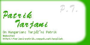 patrik tarjani business card